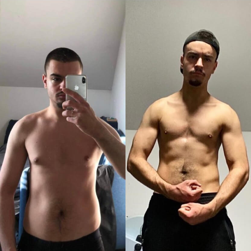 Bruno po 6-miesięcznej transformacji, z utratą wagi i umięśnioną sylwetką.