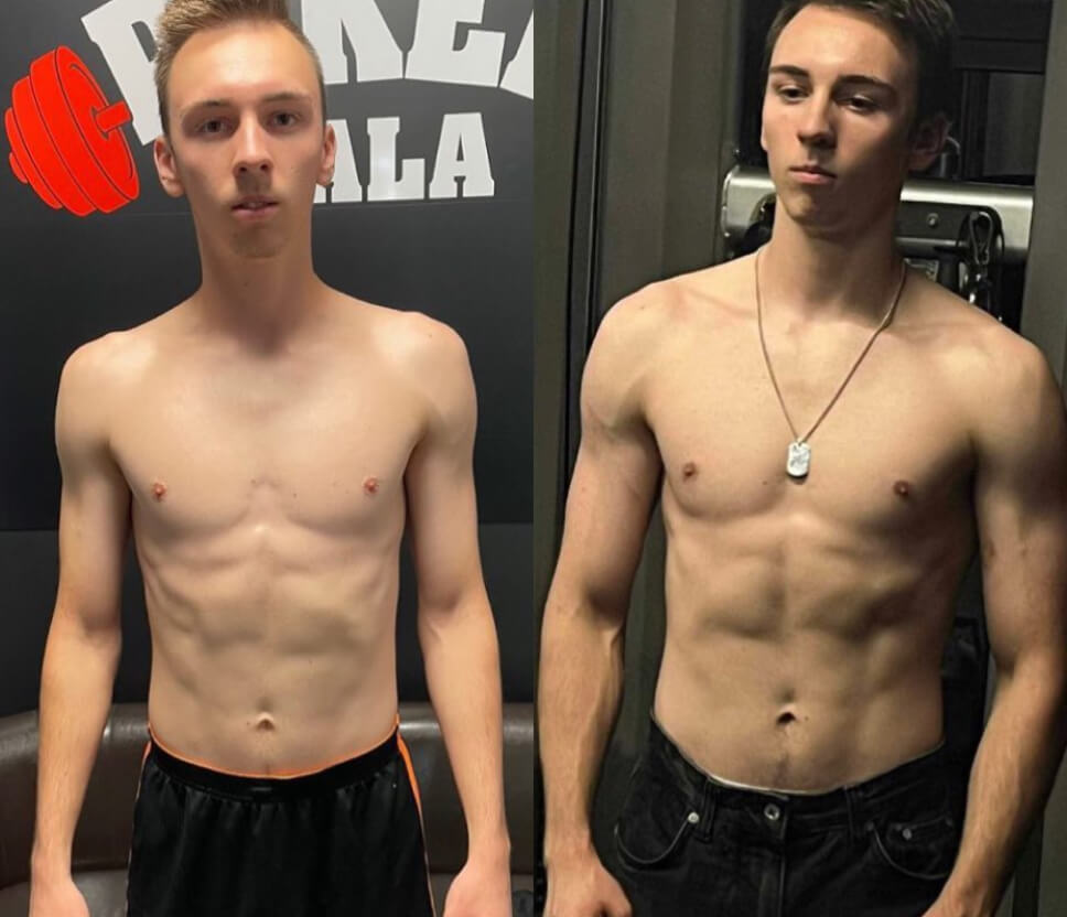Michał zyskał masę mięśniową, zachowując niski poziom tkanki tłuszczowej.